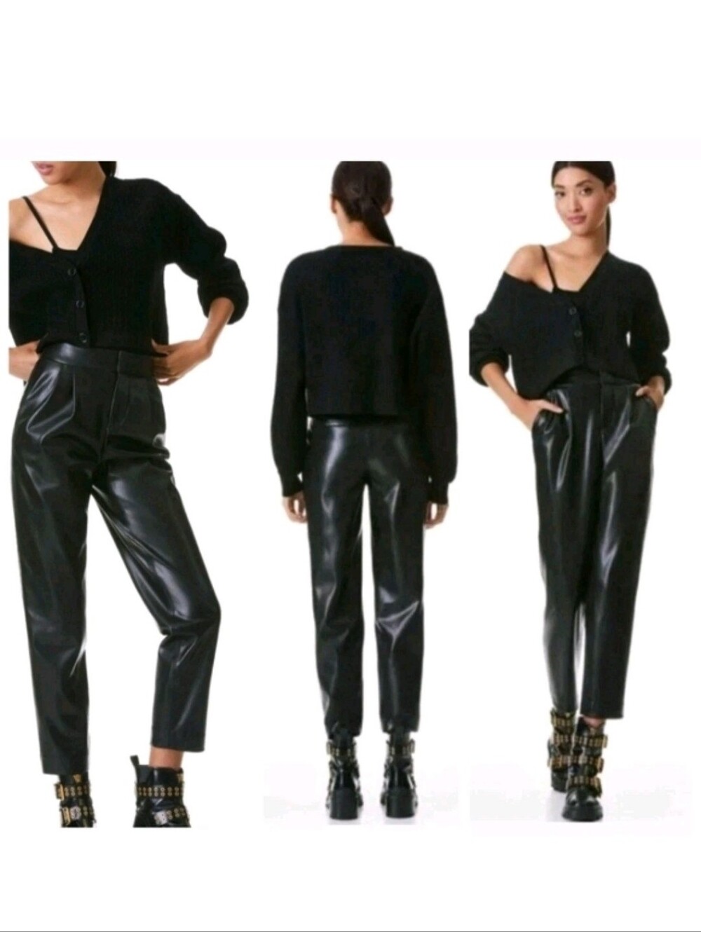 alice + olivia esta pleated leather pants Size 4 - Picture 4 of 11